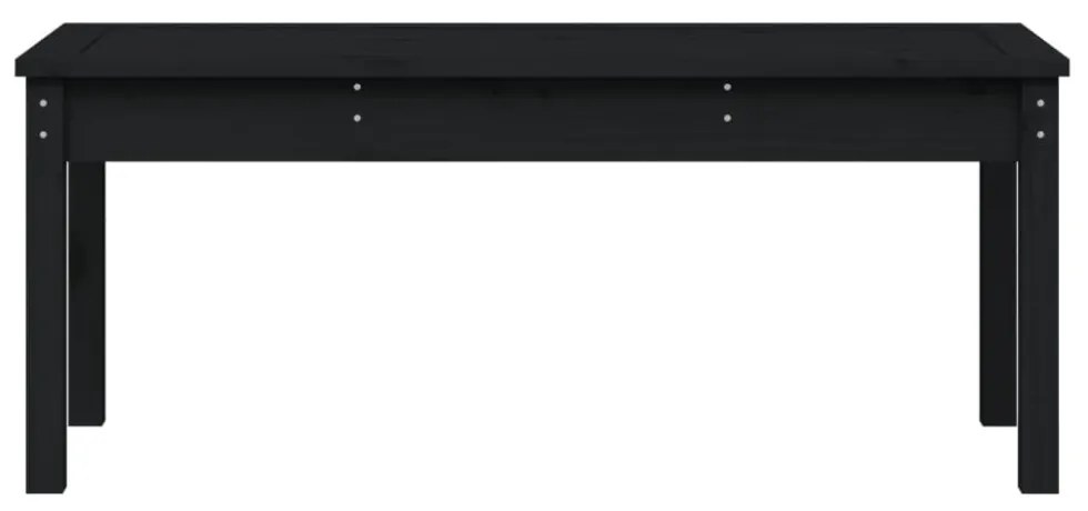 fekete tömör fenyőfa kerti pad 109x44x45 cm