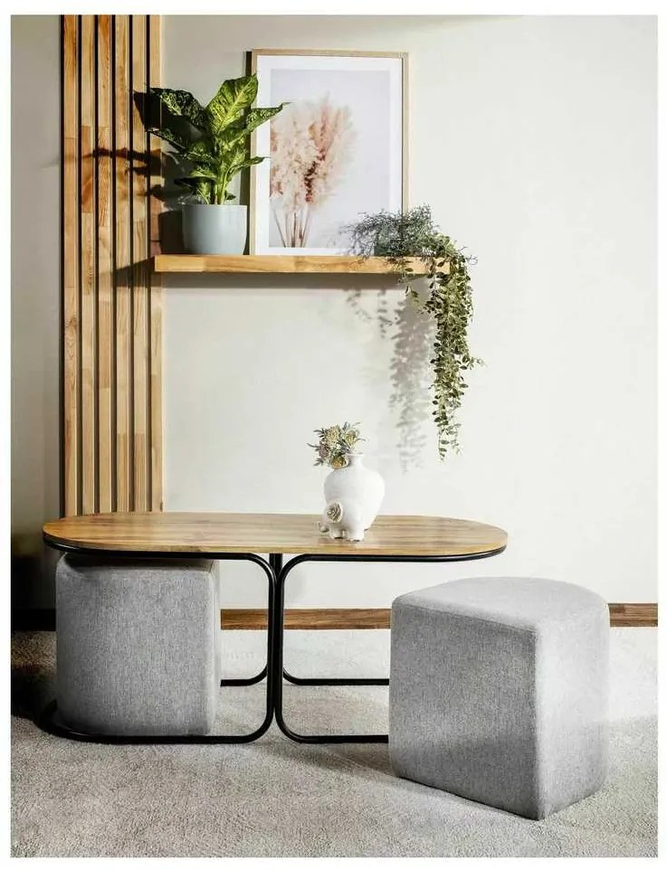 Capua dohányzóasztal, artisan tölgy / fekete