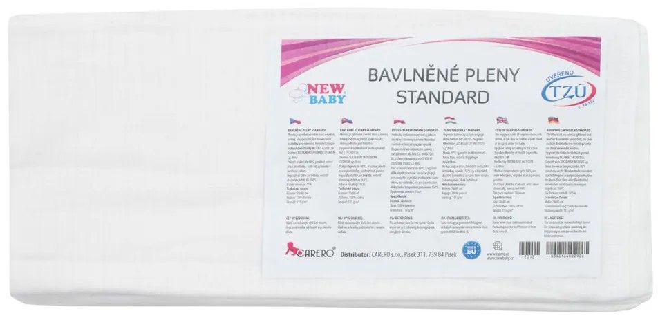 Pamut pelenka NEW BABY 70x80 cm STANDARD 10 db