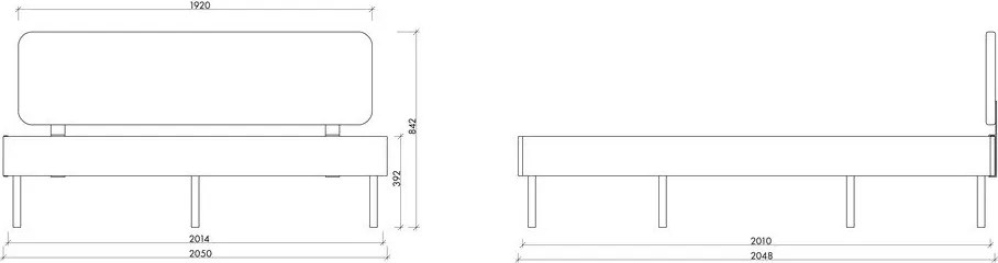 Fekete kárpitozott-forgácslemez franciaágy ágyráccsal 200x200 cm Streiko – noo.ma