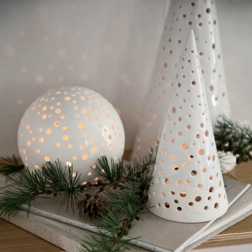Nobili fehér csontporcelán karácsonyi gyertyatartó, ⌀ 12 cm - Kähler Design