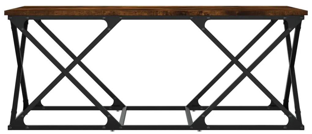 Füstös tölgy színű szerelt fa dohányzóasztal 100 x 49 x 40 cm