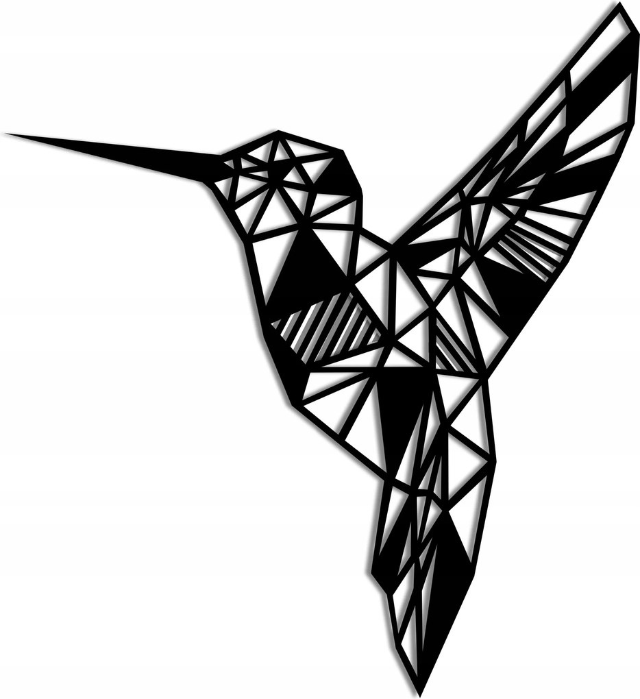 Geometriai Kolibri 50cm fali dekoráció Áttört Madár Falra