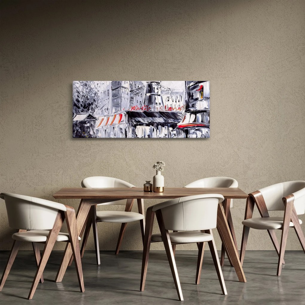 Kép - utca Párizsban, olajfestmény (120x50 cm)