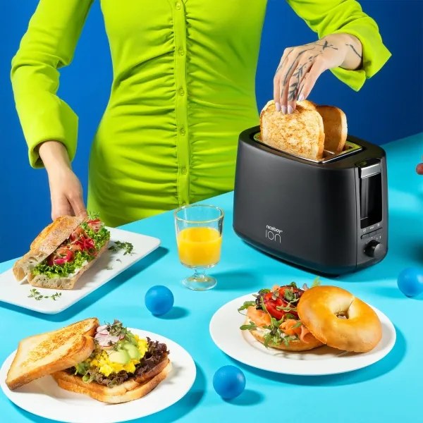 Niceboy ION Cruncher C1 - Kenyérpirító két lyukkal és pörkölővel 750W/230V fekete