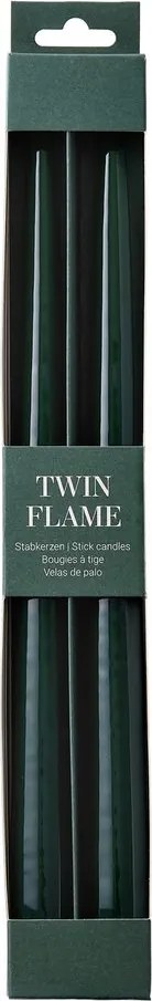 TWIN FLAME gyertya 31cm 2 db , sötétzöld