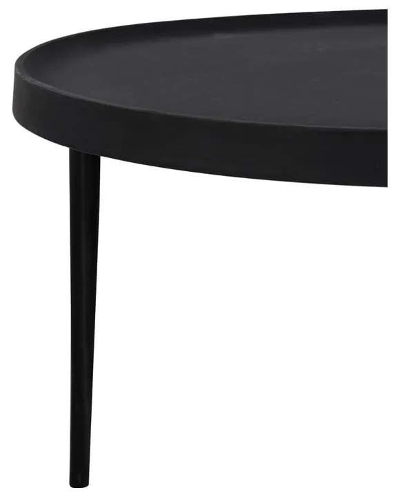 Fekete kerek dohányzóasztal szett 2 db-os ø 75 cm Tobias – Light & Living