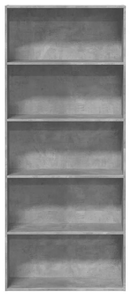 betonszürke szerelt fa könyvszekrény 80 x 30 x 189 cm