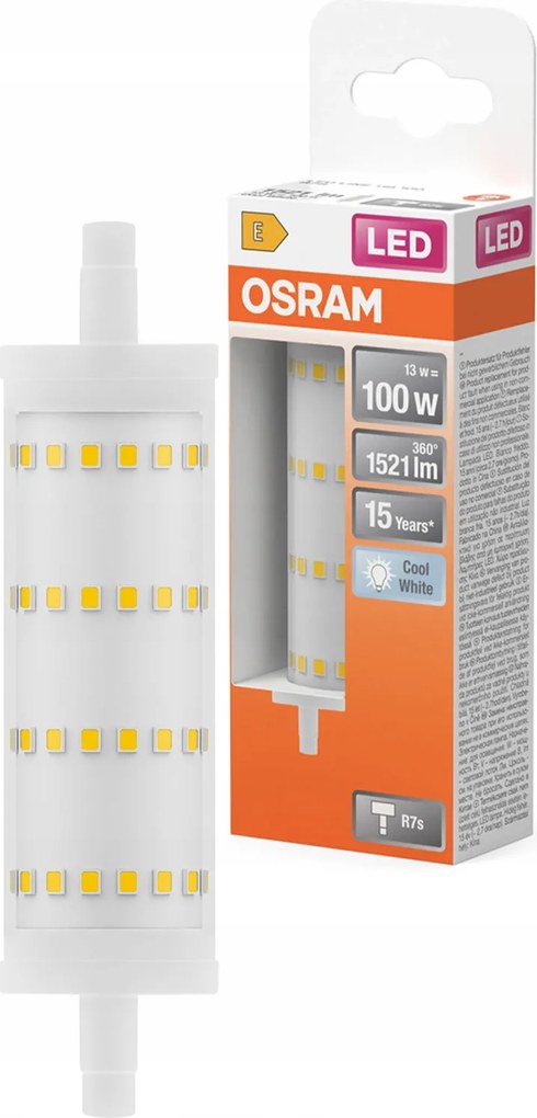 Led Lineáris izzó Halogén R7s 118mm 13W 100W 1521lm 4000K Semleges