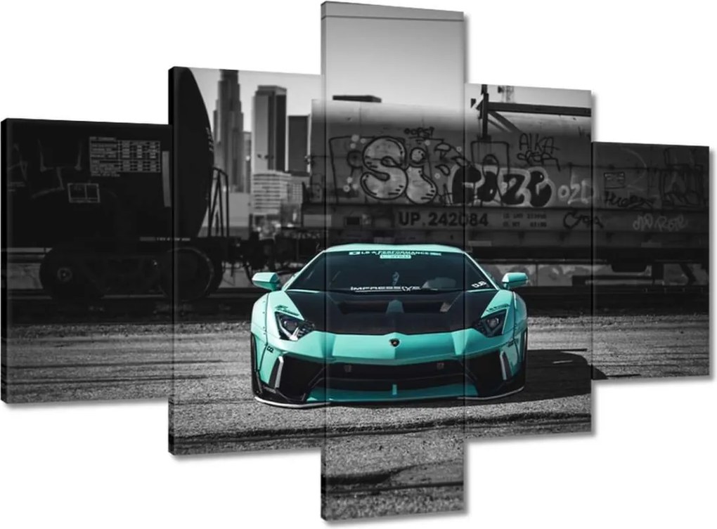Vászonkép 100x70 Türkiz Lamborghini