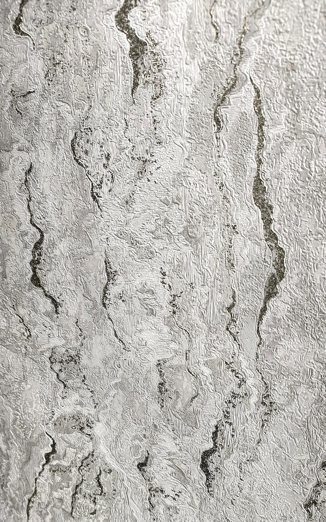 Strukturált fali tapéta vastag márvány utánzat beton arany flizelin