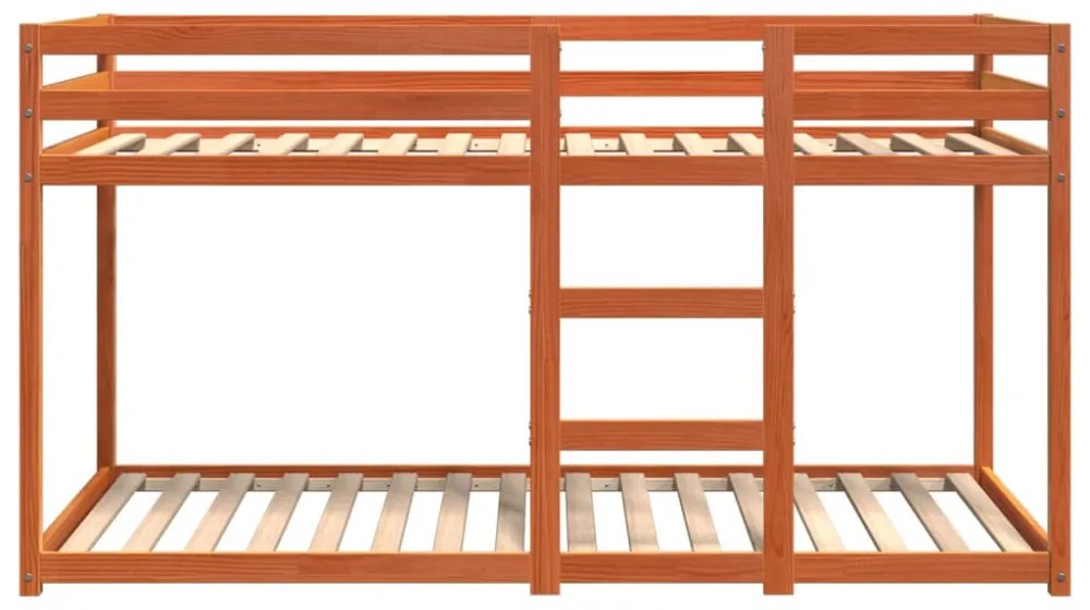 viaszbarna tömör fenyőfa emeletes ágy 75 x 190 cm