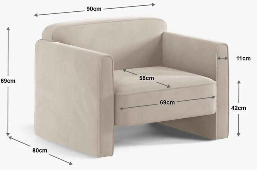 Zöld bársony fotel Abby – Micadoni