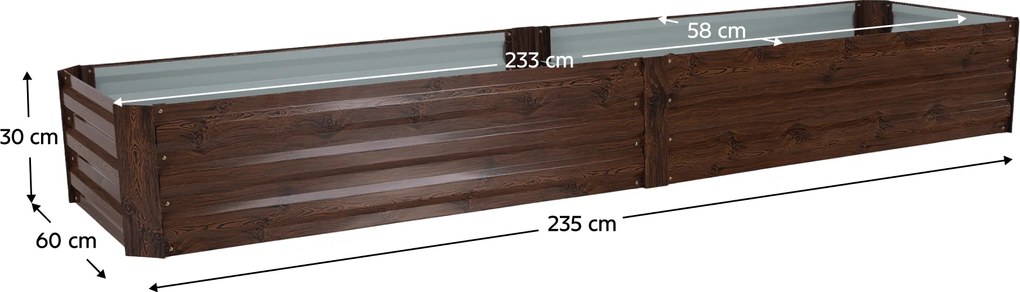 Magasított virágágy, barna, acél, NONKY TYP 6