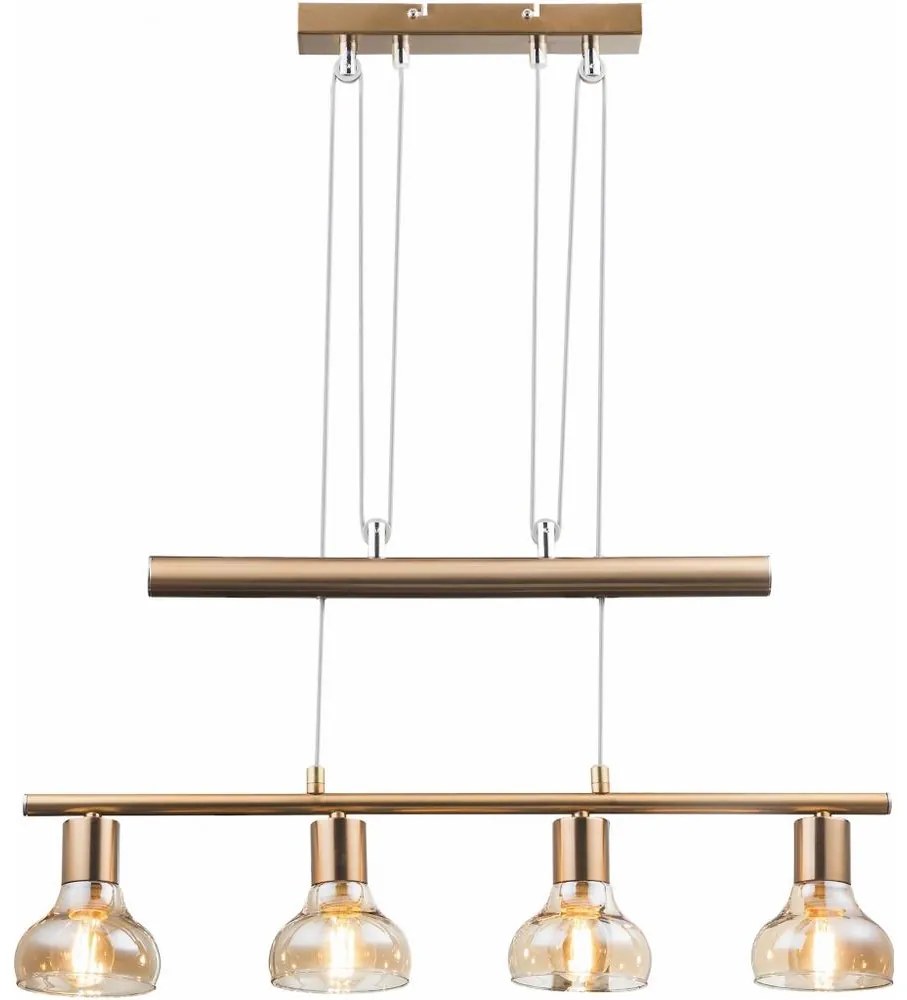 Rabalux 5551 - Csillár zsinóron HOLLY 4xE14/40W/230V arany