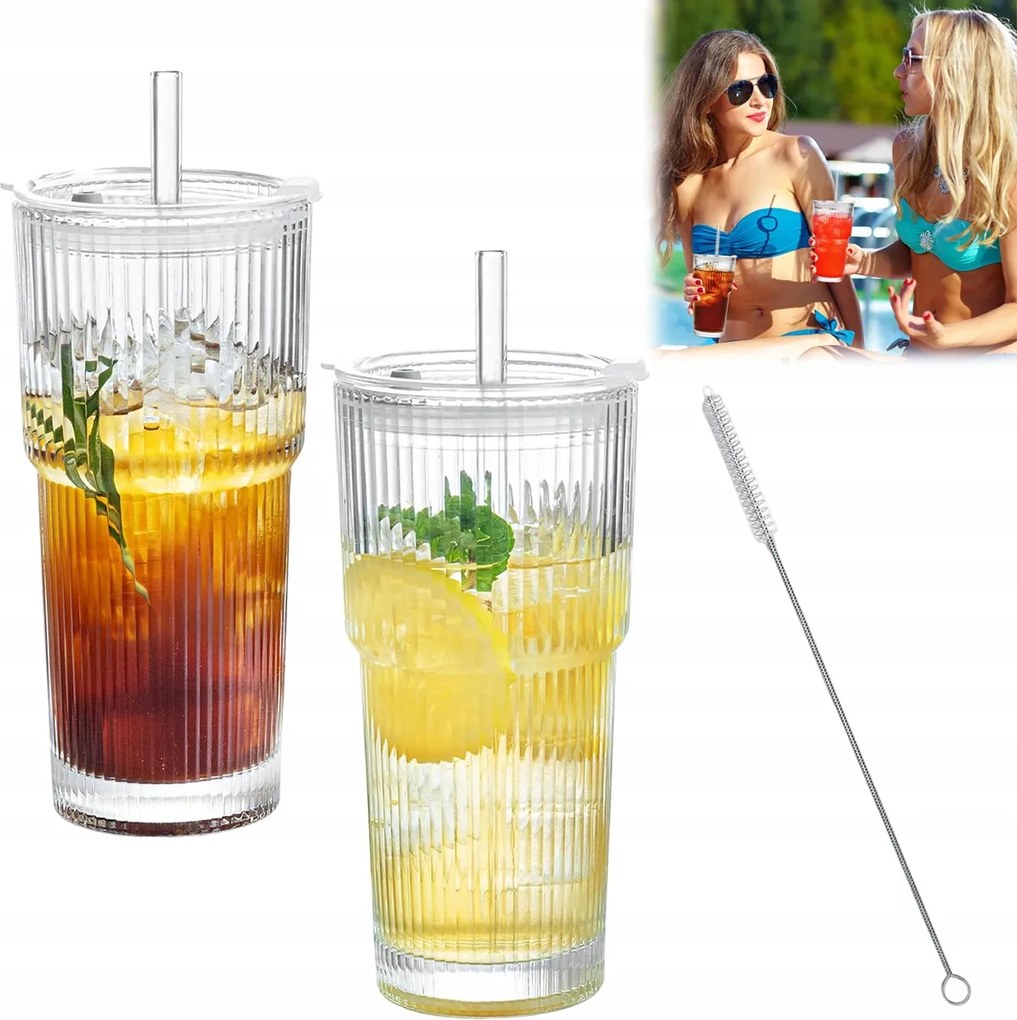 2DB Latte Smoothie Pohár 600 ML Szett Új 2026