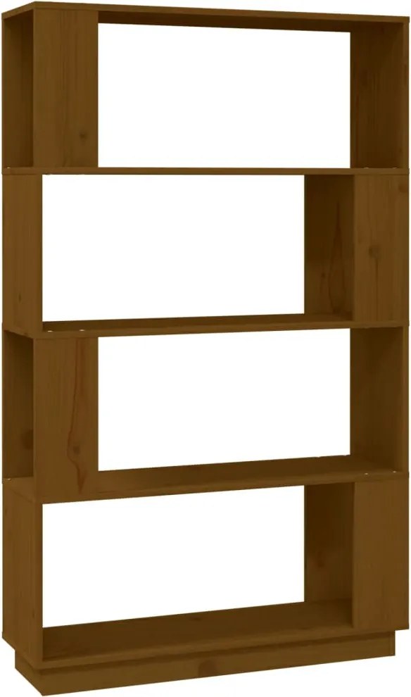 vidaXL mézbarna tömör fenyőfa könyvszekrény/térelválasztó 80x25x132 cm