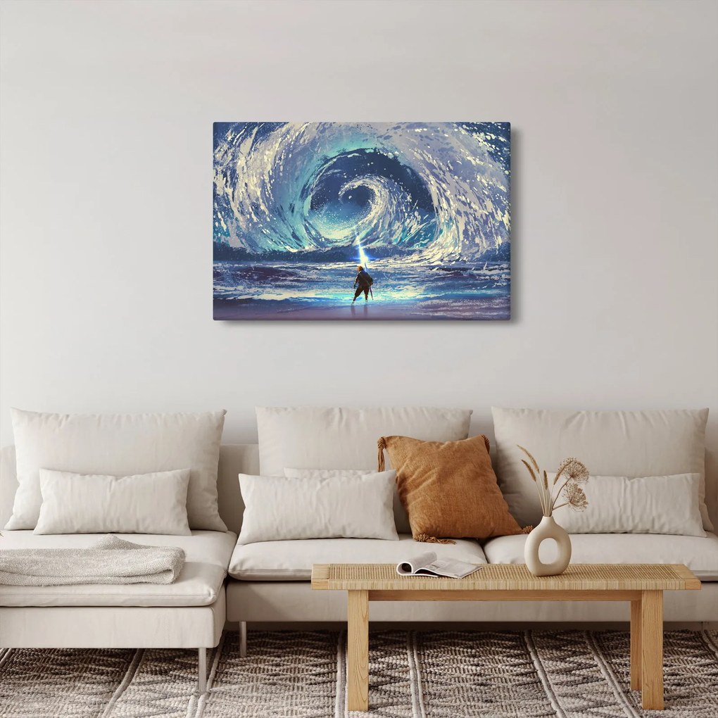 Kép - Illusztráció egy lándzsás fiúról (90x60 cm)