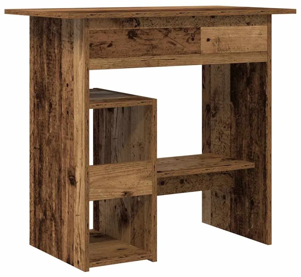 antik fa színű szerelt fa íróasztal 80 x 45 x 74 cm