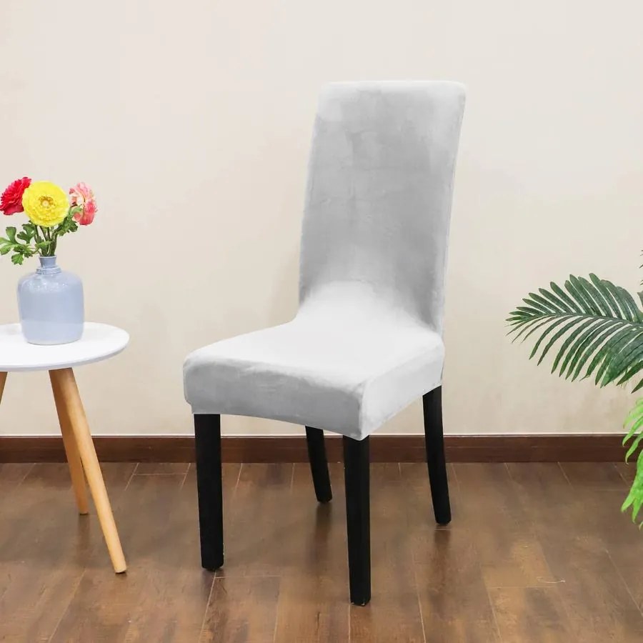 SzékHuzat Étkezőszékre (bársonyos, világosszürke)