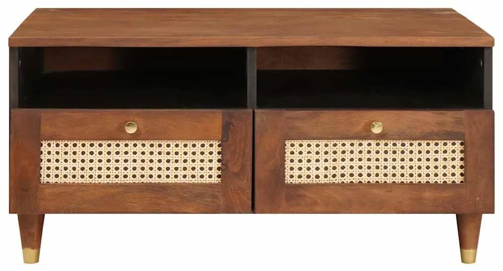 Dohányzóasztalok Barna 80 x 54 x 40 cm Kanna és tömör mango fa