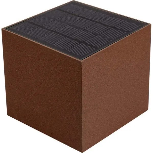 LED Napelemes érzékelős fali lámpa LED/9W/3,7V IP65 4000K barna