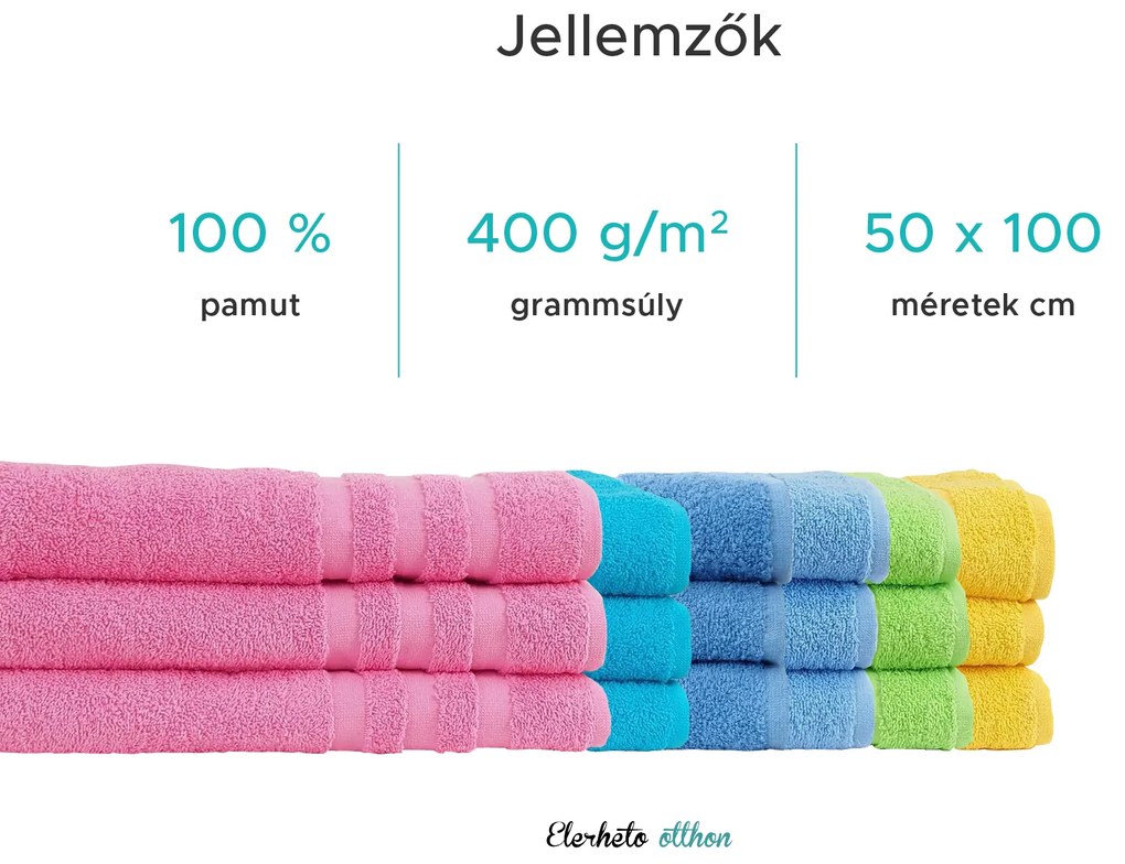 LINEA törülköző 50x100 cm sárga, 100% pamut