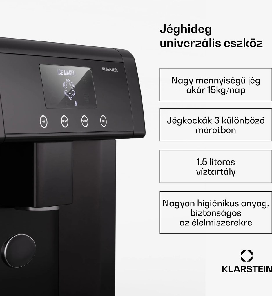 Klarstein Eiszeit rozsdamentes acél jégkocka készítő 3 jégkocka méret ezüst