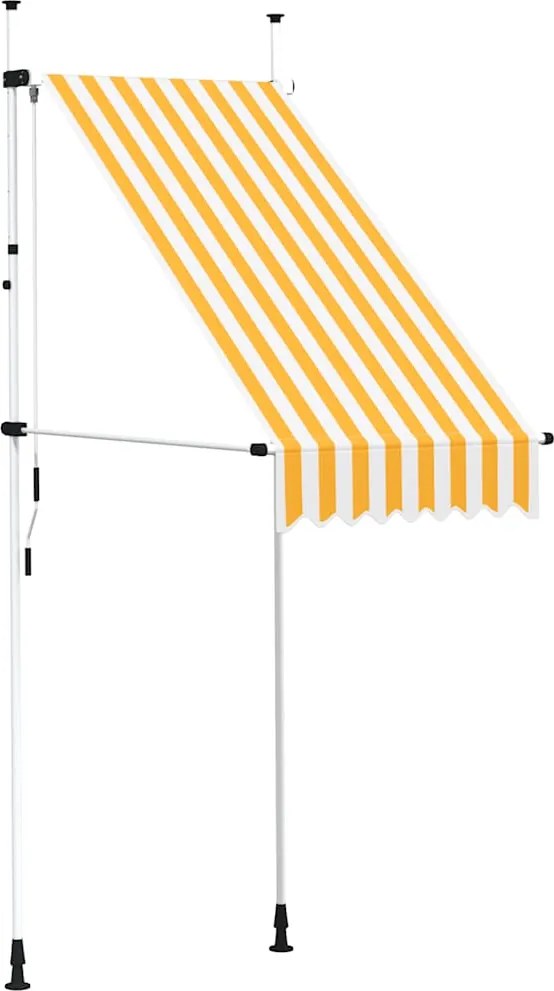 vidaXL narancssárga-fehér csíkos kézzel feltekerhető napellenző 100 cm