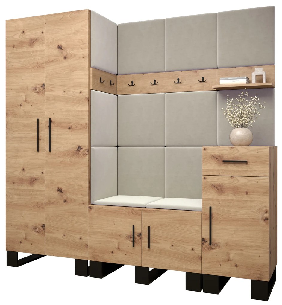 Előszobabútor Amanda 1 (artisan tölgy + bézs). 1085857