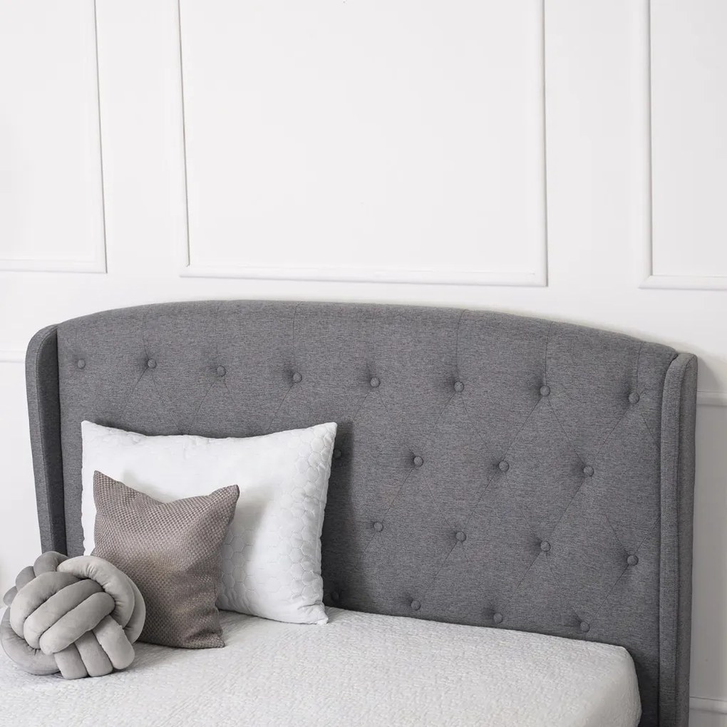 Szürke Kárpitozott Ágykeret 140x200 ANGELO