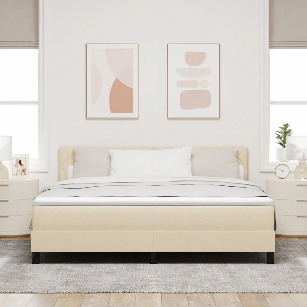 Box Spring Ágy Matraccal Krém 180x200 cm Szövet