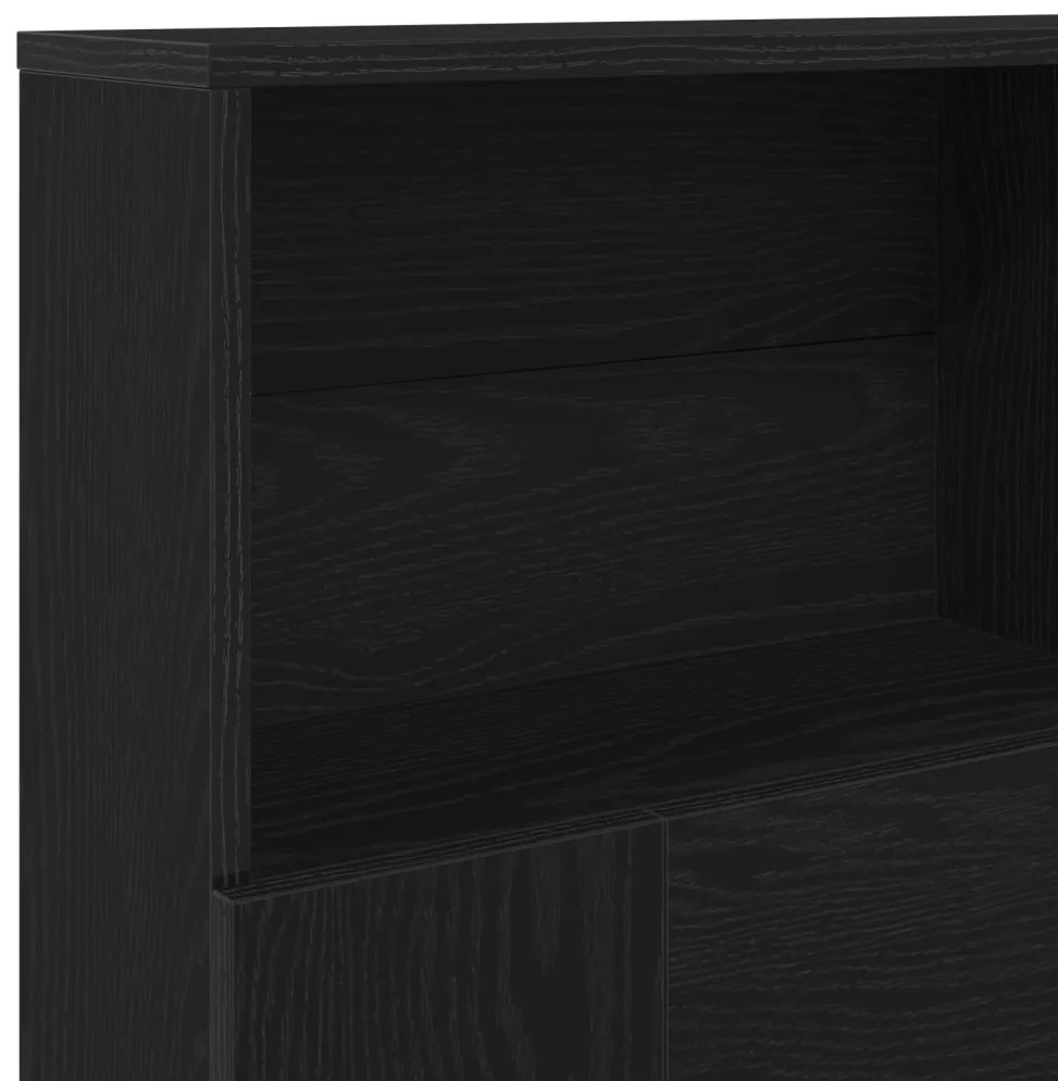 Fekete Tölgy Fejtámla Szekrény, 200 x 19 x 103,5 cm, Mérnöki Fa