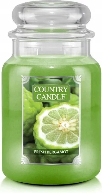 Fresh Bergamot Country Candle nagy illatgyertya két kanóccal