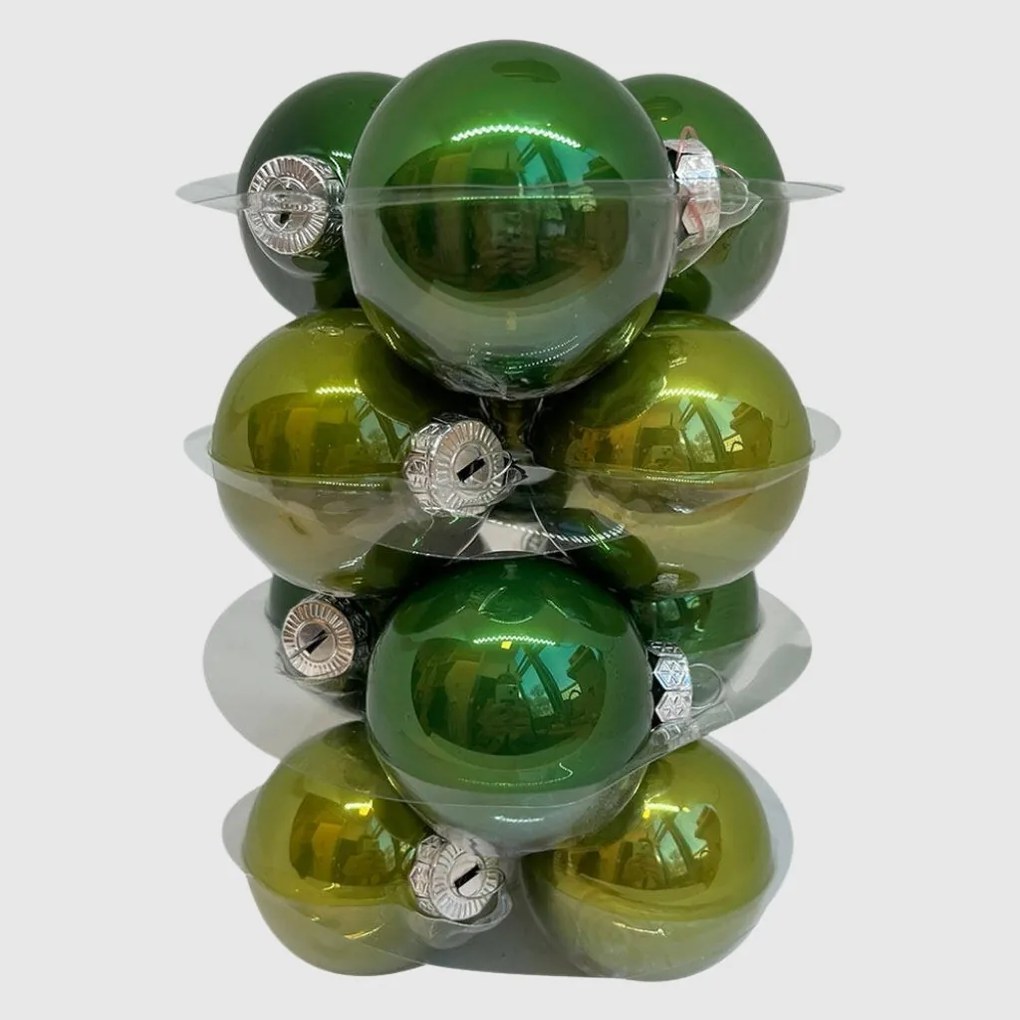 New Green &#039;21 üveg karácsonyi gömb szett 12*6cm