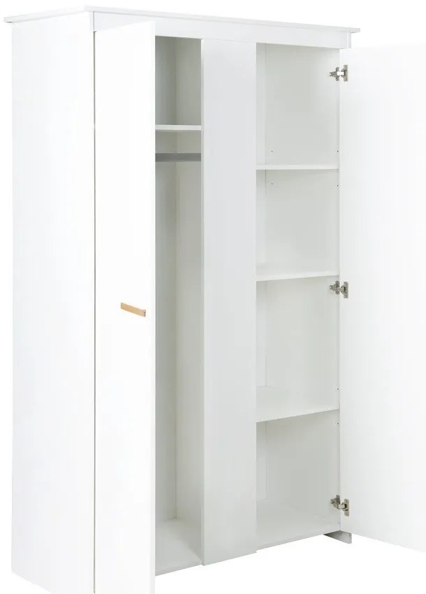 Fehér gyerek ruhásszekrény 119x190x52 cm Anton – Roba