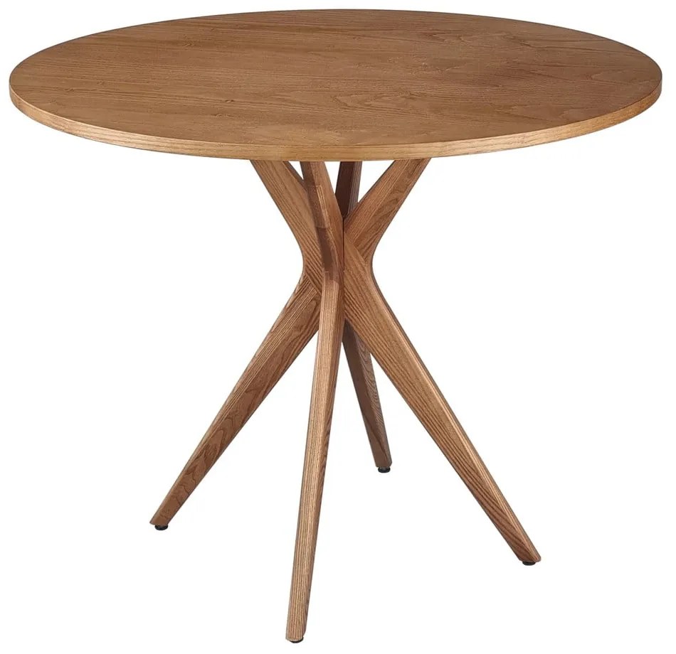 Kerek étkezőasztal kőrisfa dekoros asztallappal ø 90 cm Jubi – Ragaba