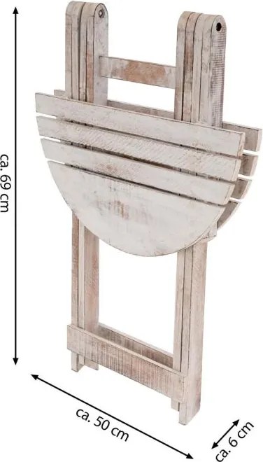 DIVERO Kerti asztal összecsukható égetett 50 cm