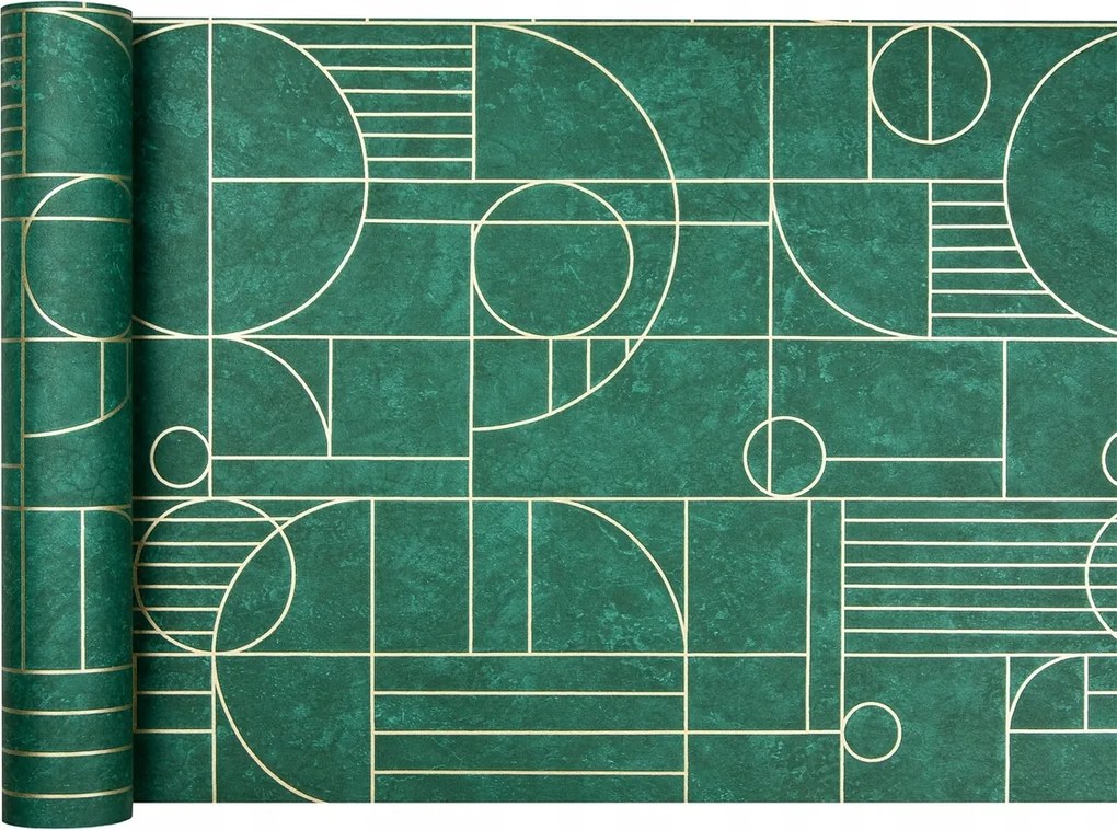 Tapéta Kontúrok Figurák geometria zöld üveg