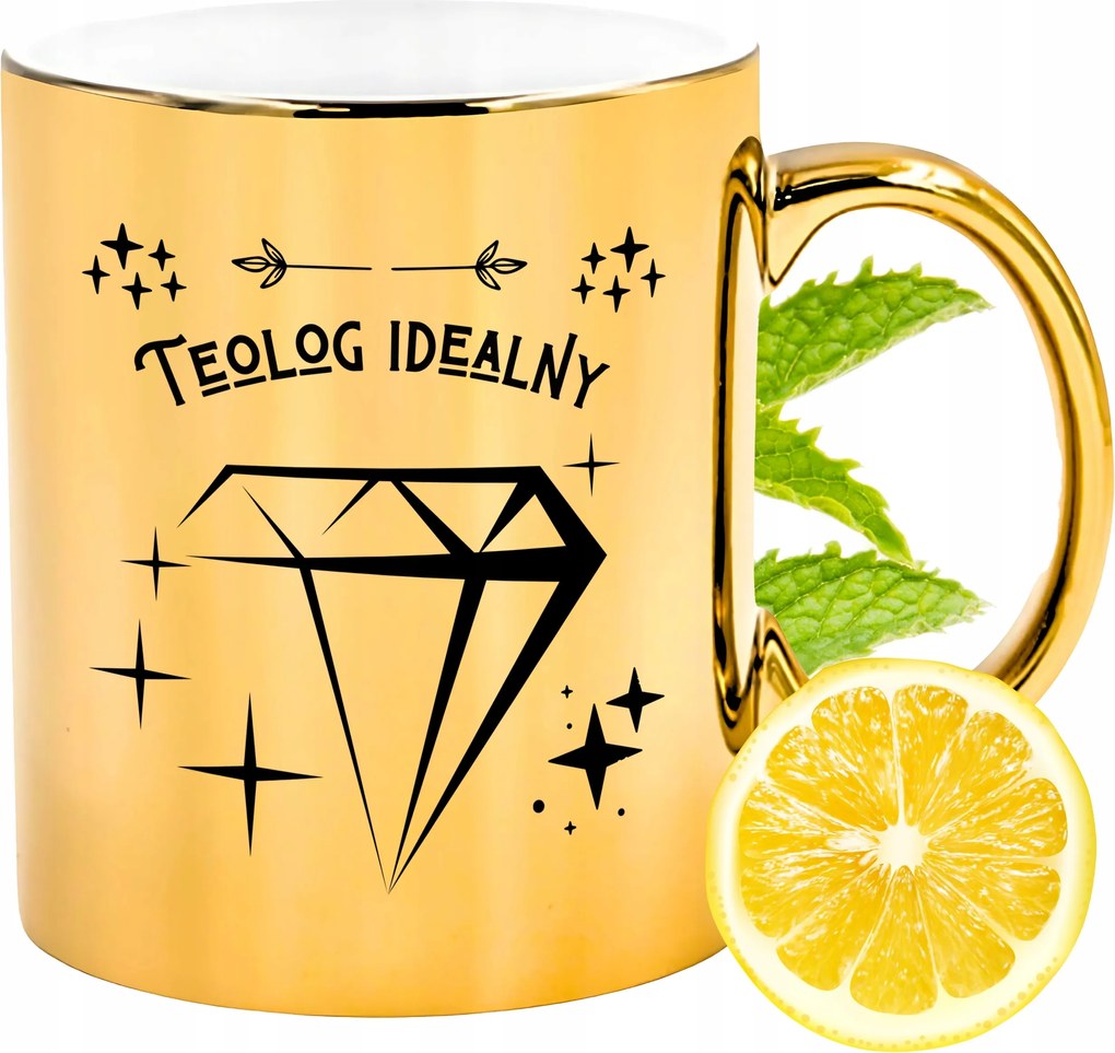 Prémium Arany Csillogó Bögre Teológusnak Ajándék Nyomtatott Fotó