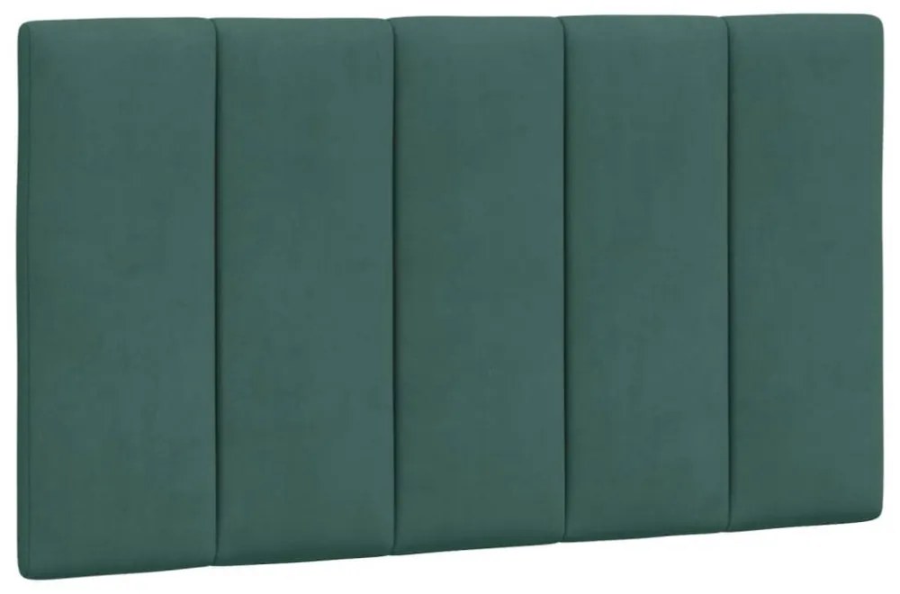 sötétzöld bársony ágykeret LED-világítással 80 x 200 cm