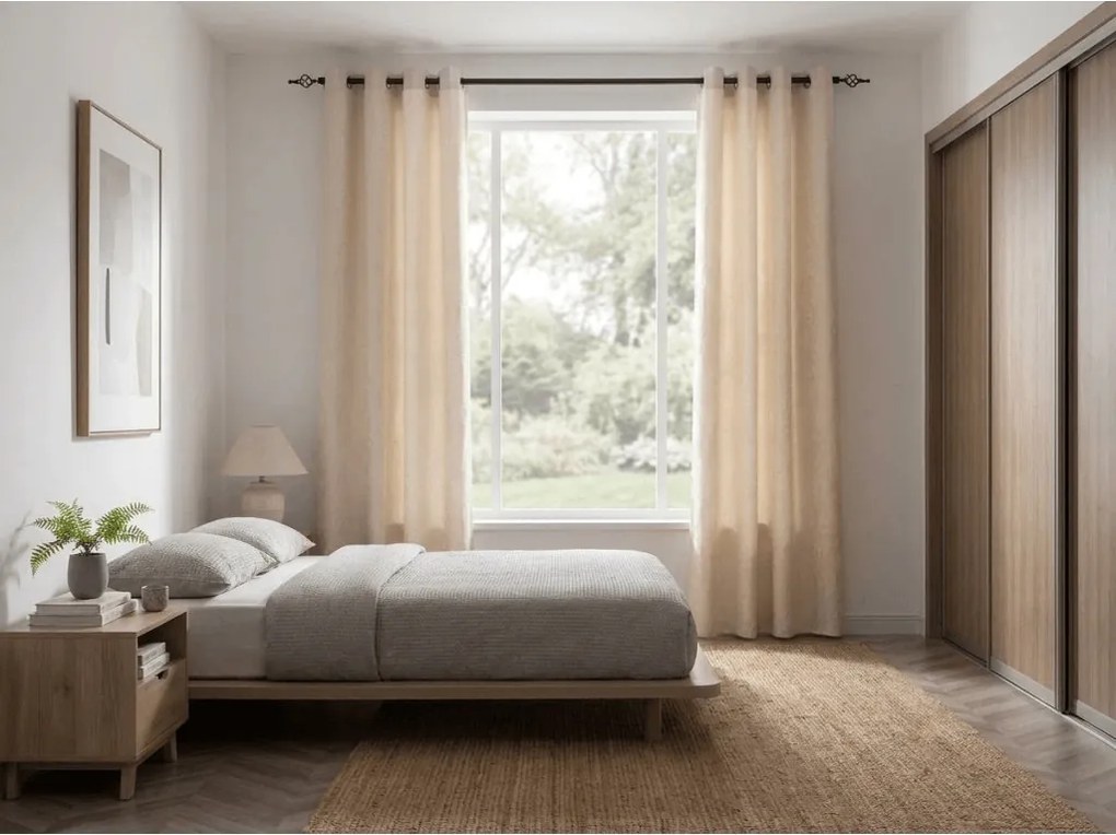Sötétítő függöny DUNES VELVET 140x250 cm, krémszínű Felfüggesztés: Fém gyűrűk