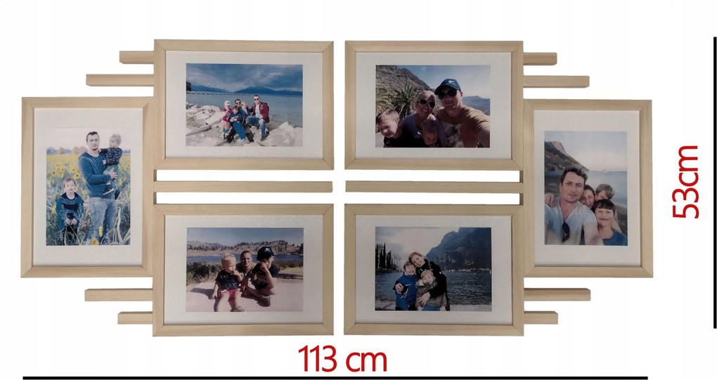 Fa Multirama 6 Képhez A4 21X29,7cm Szélesség113cm Magasság 53cm Képkeret