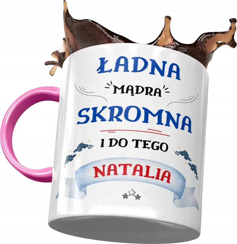 Rózsaszín Bögre Natalia Feleség Barátnő Ajándék Nyomtatott Fotóval