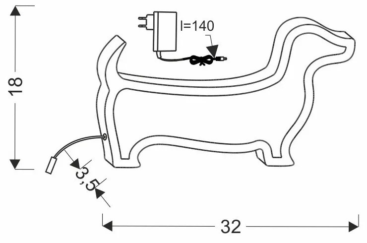 Rózsaszín gyerek éjjelilámpa Dog – Candellux Lighting