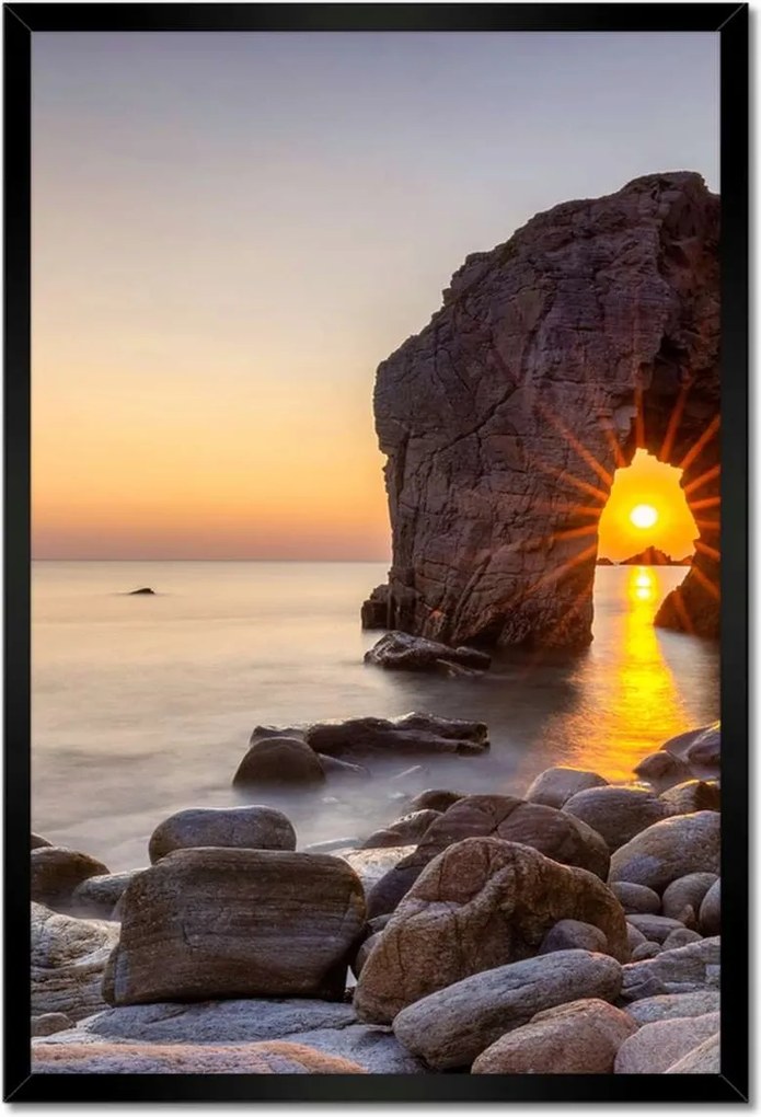Poszterek keretben 40x60 Naplemente Tenger sziklák