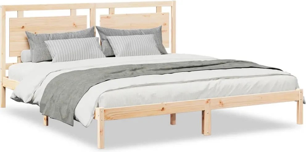 vidaXL tömör fa extra hosszú ágykeret matrac nélkül 180 x 220 cm