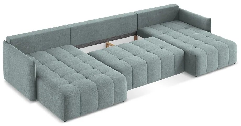 Kék kinyitható-tárolóhelyes (U alakú) sarokkanapé Moku – Makamii