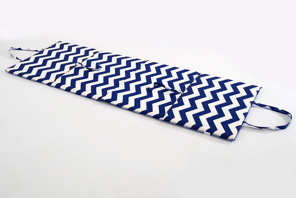 Napozószivacs HULLÁM 137x49 cm, kék-fehér