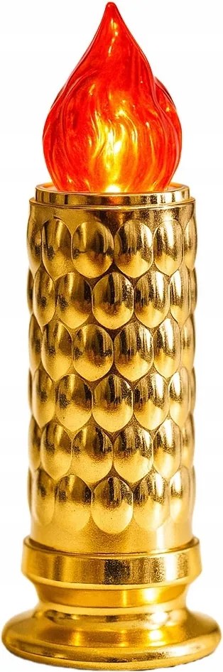 Luna mécsestartó Led Láng 19cm Arany Piros 1db